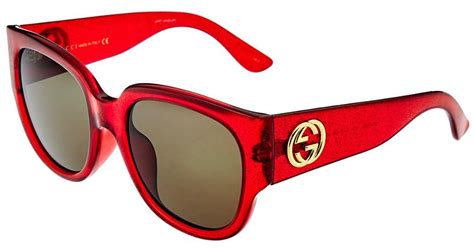 gucci sunglasses women red|red frame gucci sunglasses.